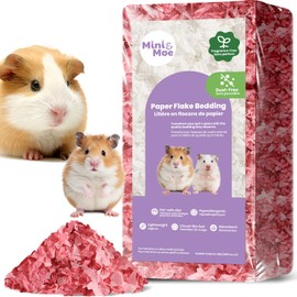 mini&moe Hamster Bedding: Moisture Absorbent and Dust-Free Natural Paper Small Pet Bedding - for Guinea Pigs, Hamsters, and Rabbits, 50 Liters