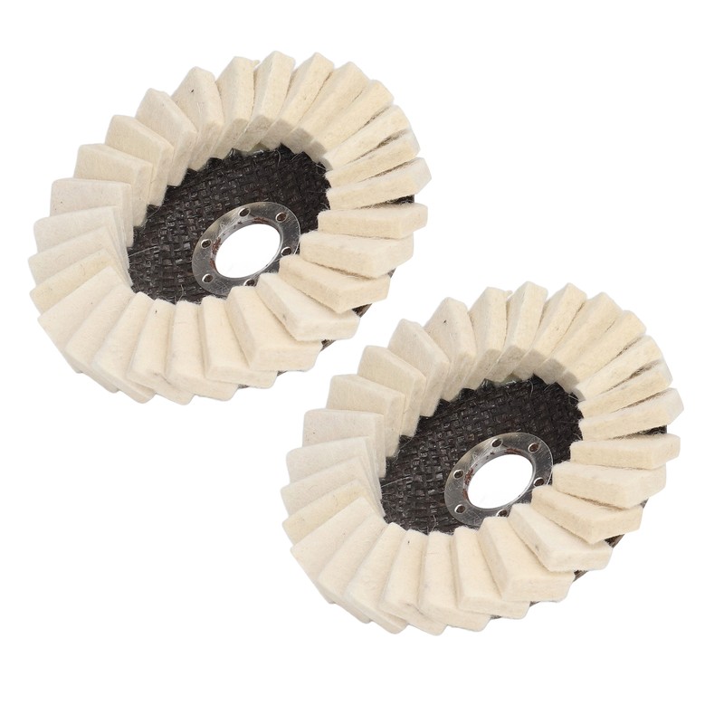 2Pcs 5in Grinding Disc Wave Shape Wool Felt Polishing Wheel