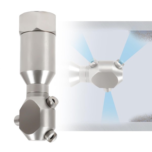 3/4" Washing Nozzle 360° Rotating Spraying Nozzle with 3 Water
