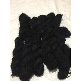PREMIUM Sari Silk Yarn - Recycled Yarn Black shade (160 yards per 100 grams)