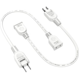 Akirari Power Extension Cord 0.3m Fire Prevention Insulation Cap Swing Plug TAP-EX21003 (x2)