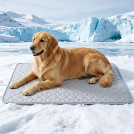 HOBBTREE Dog Cooling Mat, Waterproof Cooling Pads for Dogs & Cats, Q-MAX>0.5 Self-Cooling Pad, Portable Washable Cool Pet Mat for Summer, 36x27 in, Gray