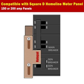 Natupal Generator Interlock Kit Compatible with Square D Generator Interlock Kit for Homeline Meter Main 150 or 200 amp Breaker,For Emergency in Snowstorm Thunderstorm Weather