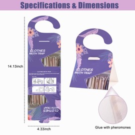 Clothing Moth Traps 8 Packs, Clothes Moth Trap for Carpets, Fabrics, Webbing & Case-Bearing, Effective Sticky Traps for House