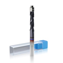 CSOOM Up Cut Spiral Flush Trim Router Bit with Double Ball Bearing, 1/4" Shank 1-1/8" Cutting Length Extra Long 3" OVL,Carbide Spiral Pattern Router Bit for Woodwoking(1/4*1-1/8*3" up Cut)