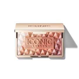 ICONIC LONDON Luscious Glow Baked Face Highlighter | Multi-Use Palette, Includes 4 Blended Highlighting Shades, Cruelty Free, Vegan Makeup, 0.35 oz.