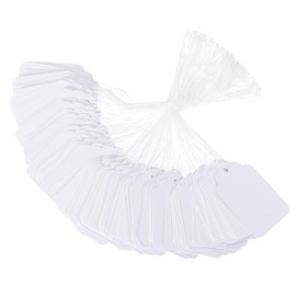 PATIKIL Price Tags with String Attached, 100 Pcs White Paper Writable Blank Gift Jewelry Tags Marking Hang Tags for Labeling Clothing Pricing Garage Yard Sale, 1.89 x 1.18 Inch