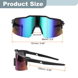 sourcing map Sport Sunglasses Cycling Polarized Sun Glasses for Men Mountain Bike Driving Fishing Running, Blue Purple/Black