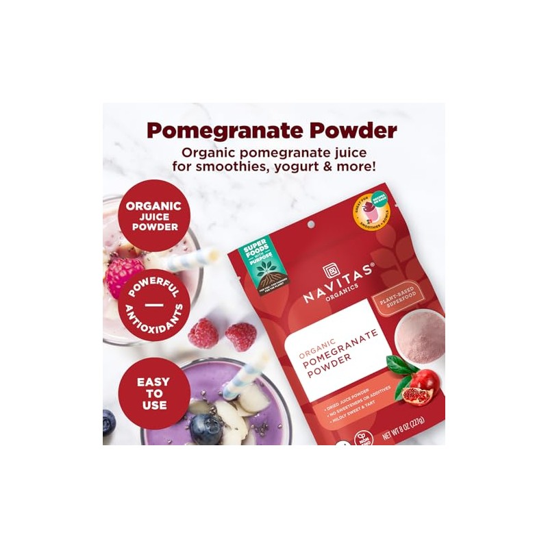 Navitas Organics - Polvo de Granada Orgánico, 227 g