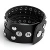 Eigso Black Retro Punk Wide Belt Braide PU Bracelet Round