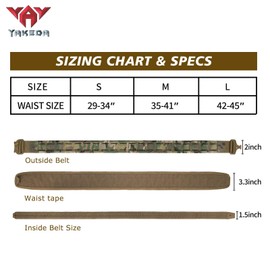 YAKEDA Tactical Battle Belt–Quick-Release Men's Belts Padded Tactical Nylon Belts with Inner Belt & Anti-slip Belt, Green, S(29-34")