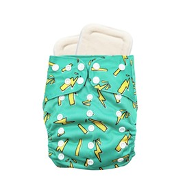 Babies Beginning Sprout Pocket Cloth Diaper – Adjustable & Reusable Cloth Diaper with 1 Insert – Soft, Washable, Leakproof (Green Surge)