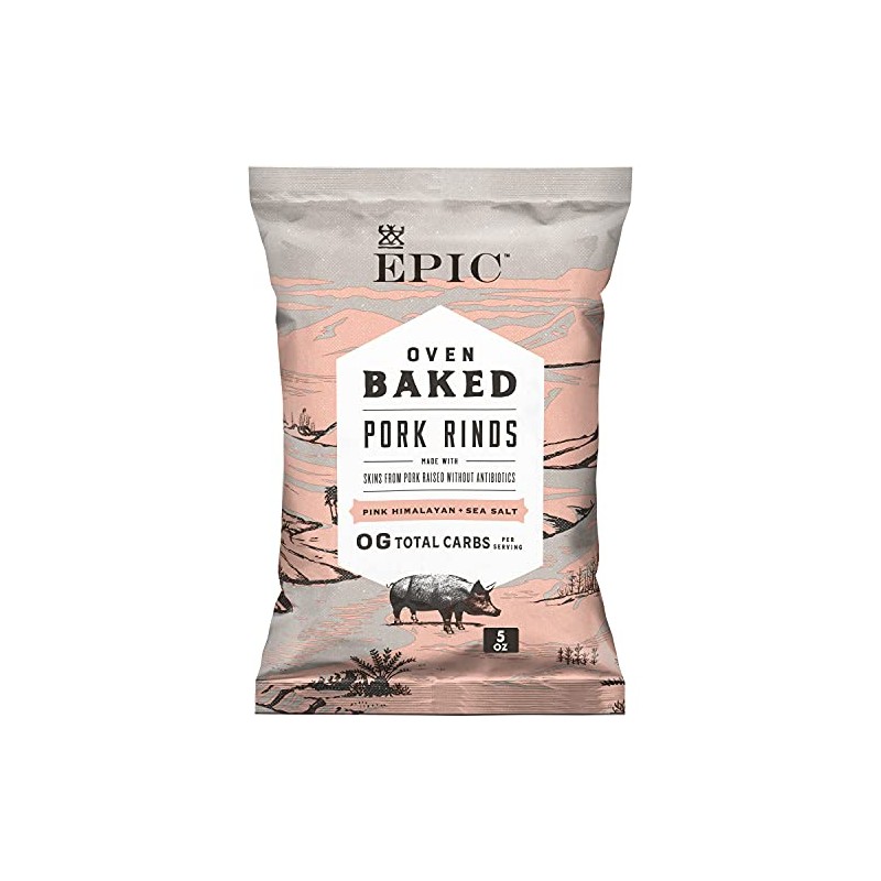 EPIC Pink Himalayan & Sea Salt Baked Pork Rinds, Keto
