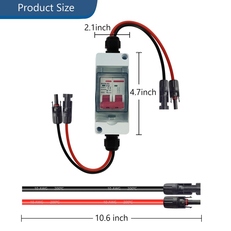 Solar Panels Solar Disconnect Switch with 32 Amp Miniature Circuit
