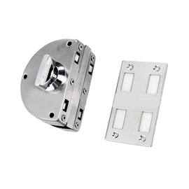 Glass Door Lock , Home, Office Single Door Lock, Fits on 1/2" Glass,10 mm -12 mm, Double Bolts Swing Push Sliding Access Control Office Glass Door Lock with 3 Keys