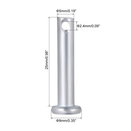 uxcell Single Hole Clevis Pins,5mm x 25mm Flat Head Zinc-Plating Steel 10 Pcs