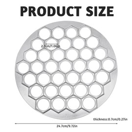 Dumpling Maker 37 Holes Ravioli Mold, Aluminum Alloy Ravioli Machine, Dumpling Form Maker Tools, Dough Press Making Mold for Kitchen Cooking (Silver)