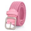XZQTIVE Women Elastic Braided Belt with Silver Buckle, Woven Stretch
