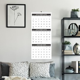 2025-2026 Wall Calendar – 3 Month Wall Calendar 2025-2026 Display (Folded in a Month), Apr.2025 - Jul.2026, 11" x 26", 3 Month Calendar 2025-2026 - Classic Black