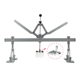 GRAUTOSPOT 870mm Four-Legged Car Dent Pull Lever Bar Kit 6 Claw Hook Puller Rings Aluminum Auto Body (Silvery)