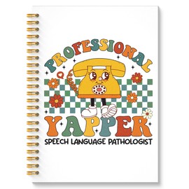 ROXMART Speech Language Pathologist Gifts Glitter Spiral Notebook, SLP Speech Therapy Journal for Women, Groovy Therapist Hardcover Notebook Journal for Writing Note Taking, 5.5x8.3 Inch