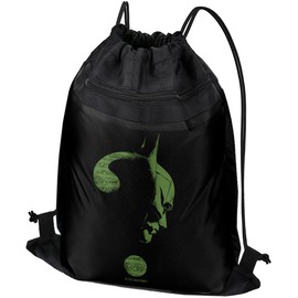 LOGOVISION The Riddler's Question Mark Drawstring Backpack Sports Bag Sackpack 17" x 13", Perfect for Gym, Yoga or Practice