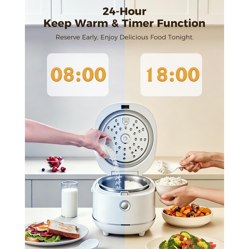 Novaspark Stainless Steel Rice Cooker Small 6 Cup (Uncooked) /