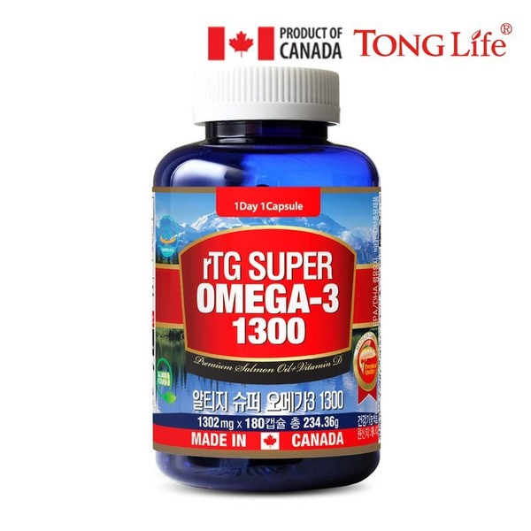 Tonglife-rTG Super Altige Omega 3 1300 - 6 months supply - 1 bottle, single option / 통라이프-rTG 슈퍼 알티지 오메가3 1300-6개월분-1병, 단일옵션