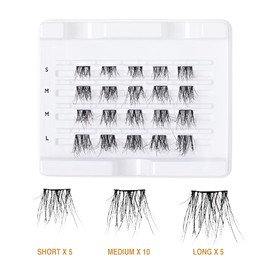 i•ENVY Extended Real Mink Lash Clusters Lashes DIY Salon Lash Extension Apply Underneath Natural Lashes for Perfect Lash Extension Effect, False Eyelashes Reusable