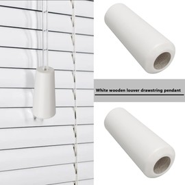 SG Store 6Pcs Wooden Venetian Blinds Pull Cord Pendant 4mm Wood Toggles Vase Shaped Pendant for Shutters Bamboo Curtains White 36x17mm