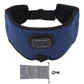 Bluetooth 5.2 Sleep Headphones Wireless 3D Sleeping Eyeshade Music Headphones for Side Sleeper with 20 White Noise Timing Blue