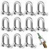 12Pcs M5 D Shackle Stainless Steel D Ring Shackle Lock