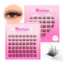 Wosheer Pestañas Postizas Autoadhesivas Diy Extensión De Pestañas Sin Pegamento 10-14mm longitud mixta curva D Pestañas naturales Adecuado para princi