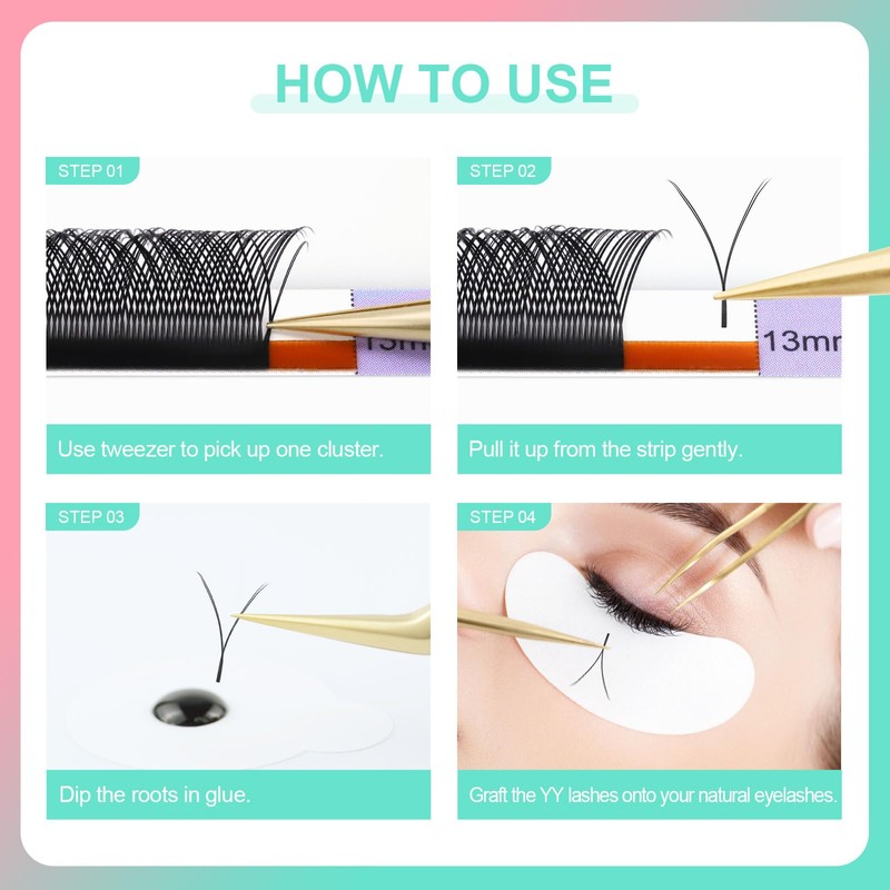 NAGARAKU Eyelash Extension, 4D Volume, Ultra Fine, Lightweight, Natural, Soft,