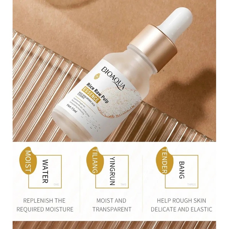 Bioaqua Rice Raw Pulp Essence Con Extracto De Arroz 15ml
