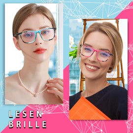 COJWIS 4 Pack Gleitsichtbrille Progressives Multifokale Lesebrille Damen Herren Anti-Blaulicht Lesebrillen mit Federscharniere Brille (4 Farbe Mischen, 1.25, x)