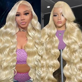 28 Inch 613 13x6 Lace Front Wig Human Hair 200 Density Blonde Wig Human Hair 613 HD Lace Frontal Wig 13x6 Blonde Body Wave Lace Front Wigs Human Hair Pre Plucked