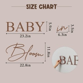 VANGNING Baby in Bloom Baby Shower Party Decal Sign - Gender Reveal Girl or Boy Baby Shower Decal Sign, Baby Shower Pregnancy Wall Decoration Decor
