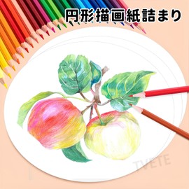 TVETE Round Drawing Paper, DIY Paper Cards, Cardboard Circle, 20 Pieces, Approx. 9.8 inches (25 cm), Blank Paper, Round Doodle Cardboard, Colored Cardstock, Round Cardstock, Cardboard, Marker Drawing