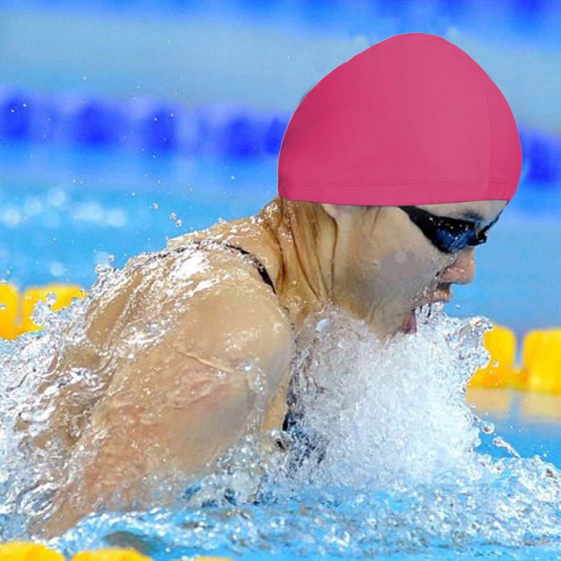 CENZICOM Man Women Pure Color Nylon Spandex Fabric Swim Cap