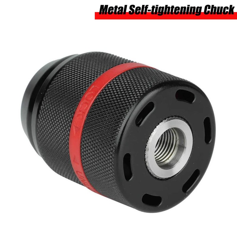 Saipor 1.5-13mm Quick Change Keyless Chuck Self-Tighten 1/2"-20UNF Thread Hand