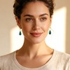 EVEVIC Teardrop Austrian Crystal Leverback Dangle Drop Earrings for Women