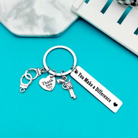Xiahuyu Police Gifts Keychain Police Officer Appreciation Gift You Make A Difference Keychain Gift for Policeman Police Academy Graduation Gift Christmas Birthday Thank You Gift for Police Officer