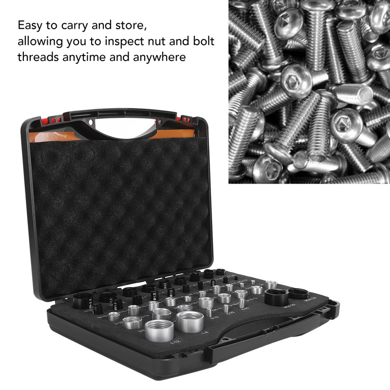 44PCS Nut and Bolt Thread Checker Aluminum Alloy Imperial and