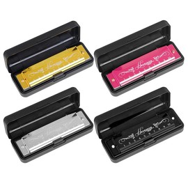 10 Hole 20 Tone Harmonica, 1 Count Portable C Key Harmonica with Case, Musical Instrument for Beginners & Professionals:_Lime Red_1count