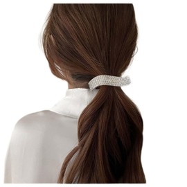 Allereya Crystal Hair Clip Hair Clip CZ Rhinestone Hair Clip Gold Shiny Wedding Headpiece Crystal French Head Clip Headpiece Bridal Hair Accessories for Women and Girls (Gold)