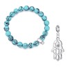 Philip Jones Synthetic Turquoise Gemstone Bracelet with Hamsa Hand Charm