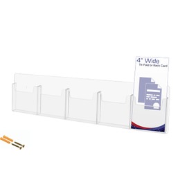 Marketing Holders Hanging Brochure Holder for 4" Trifolds and Attraction Pamphlets Clear Acrylic 5 Pocket Organizer with Hardware for Printed Materials in Welcome and Community Centers