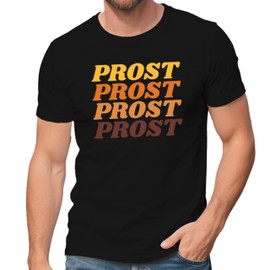 IFQ Oktoberfest Shirt Men Prost-Letter Printing T-Shirt Funny German Bavarian Tee Tops Black