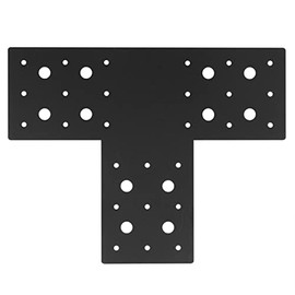 4 PCS 4 x 4 T Post Bracket, Heavy Duty Wood Bracket Connector, Flat Tee Mending Plate for Pergola, Deck, Furniture, 14 Gauge